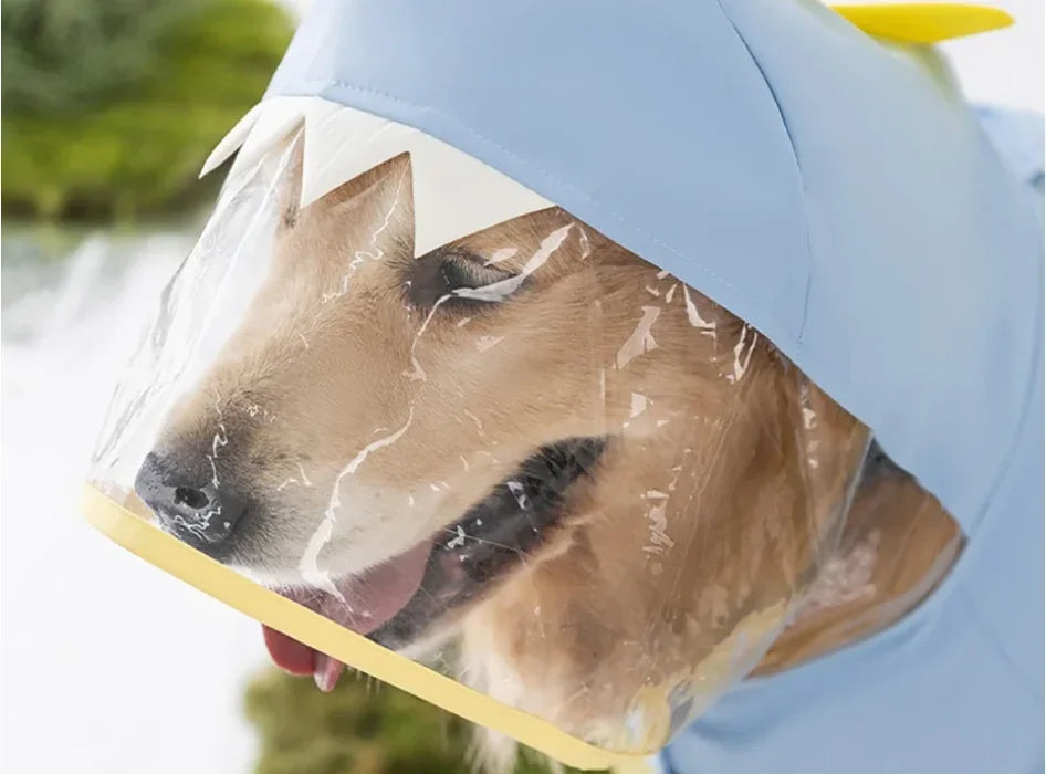 Dog Raincoat Dinosaur Themed Waterproof for All Weather Pets