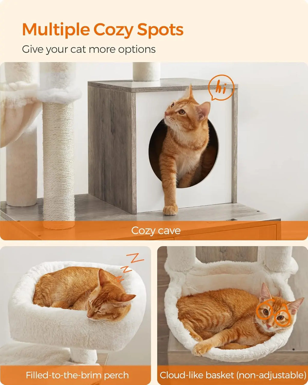 Feandrea Cat Tree With Litter Box Enclosure 2-In-1 Condo
