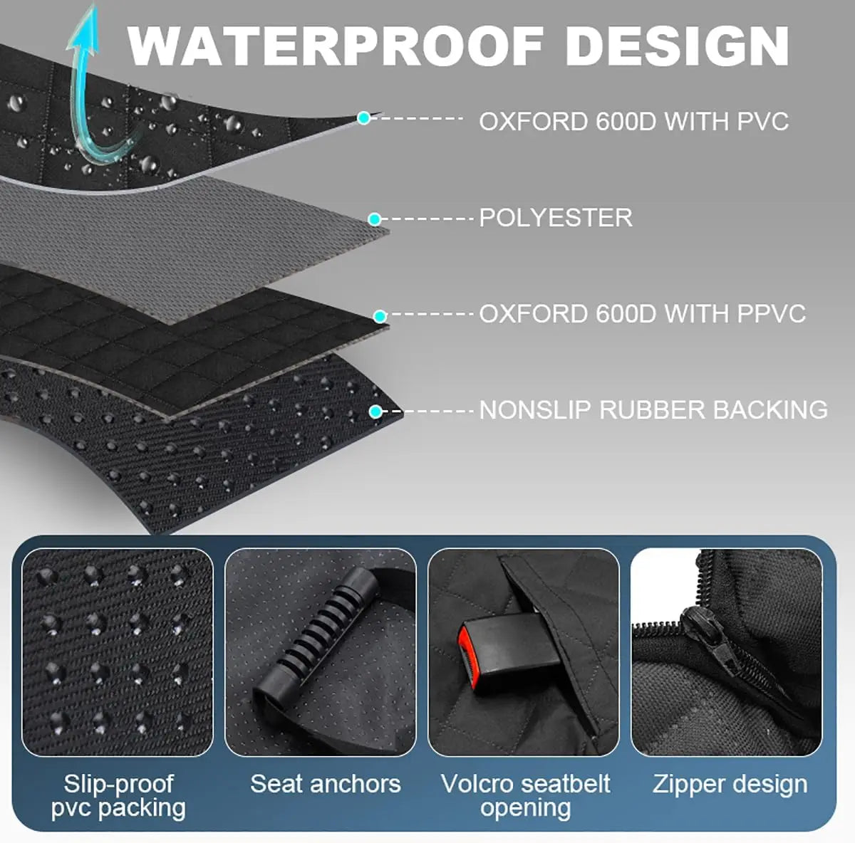 YQXH Dog Car Seat Cover Four Layer Waterproof Protector