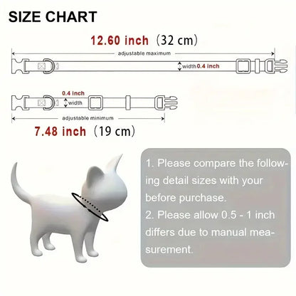 Personalized Free Engraving Reflective Cat Collar Adjustable Nylon