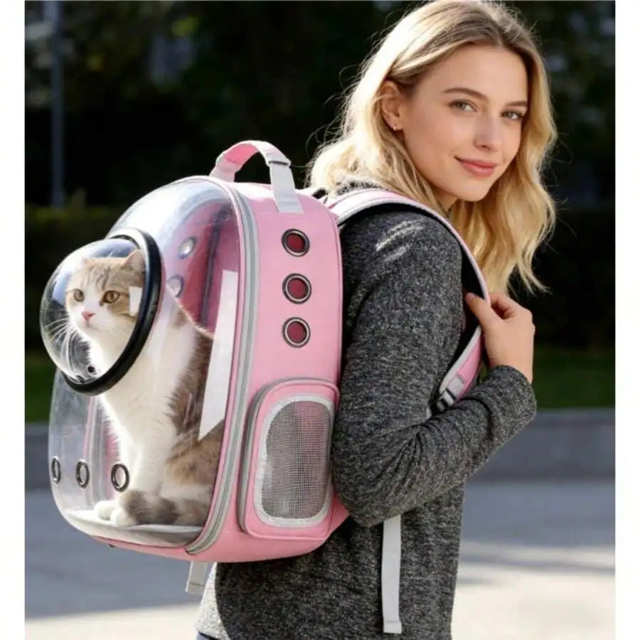 Pet Space Capsule Backpack, Small And Medium-Sized Cat, Puppy Or Rabbit Handbag, Transparent, Breathable, Heat-Resistant And Wat