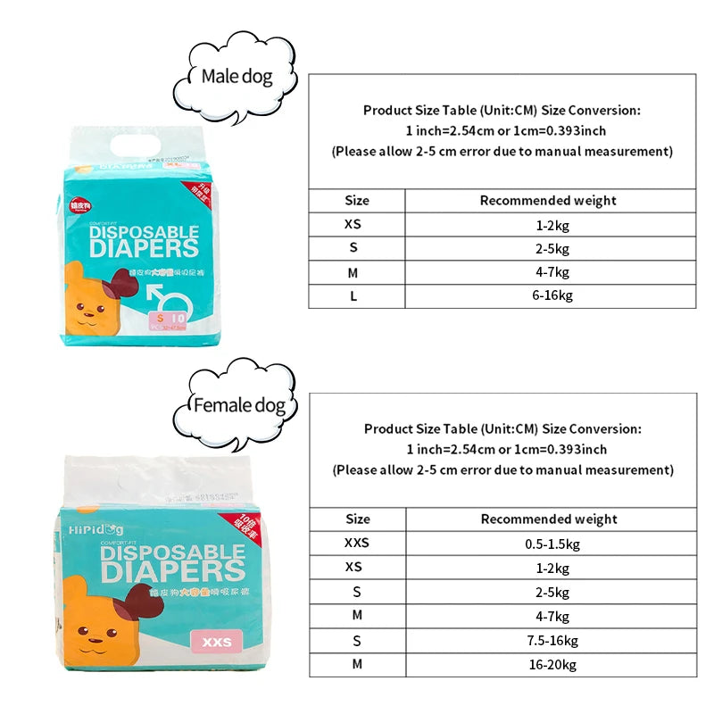 Breathable Super Absorption Female Dog Diapers Leakproof