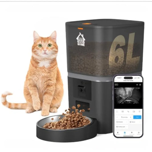 Automatic Cat Feeder With 1080P Camera Timed Dispenser 6L