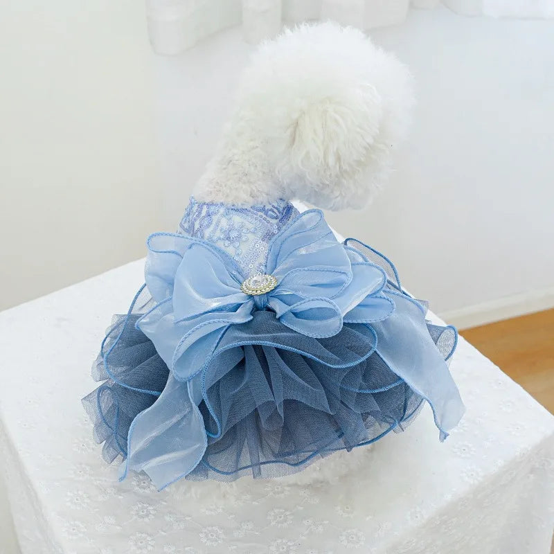 Pet Dog Cat Fluffy Gauze Dress For Photoshoots And Festivals