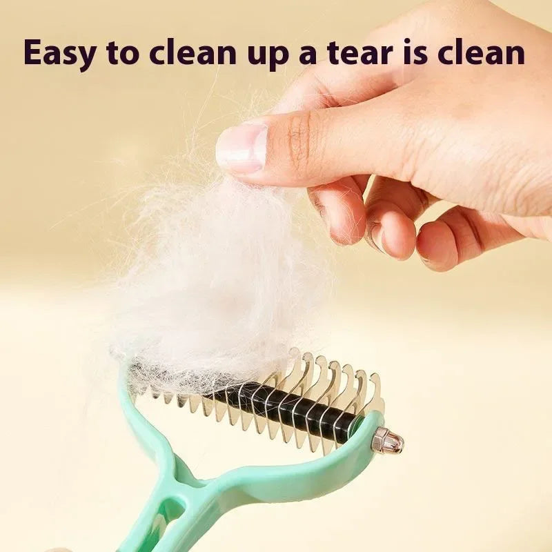 Hign-concerned Cat Fur Knot Cutter Double-Sided Deshedding Brush