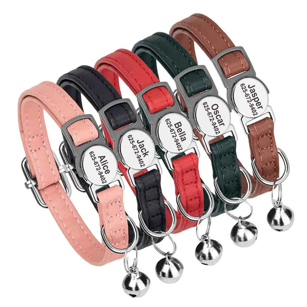Free personalized kitten collar, engraved with pet dog's name, anti-lost, suitable for cats and small dogs, adjustable