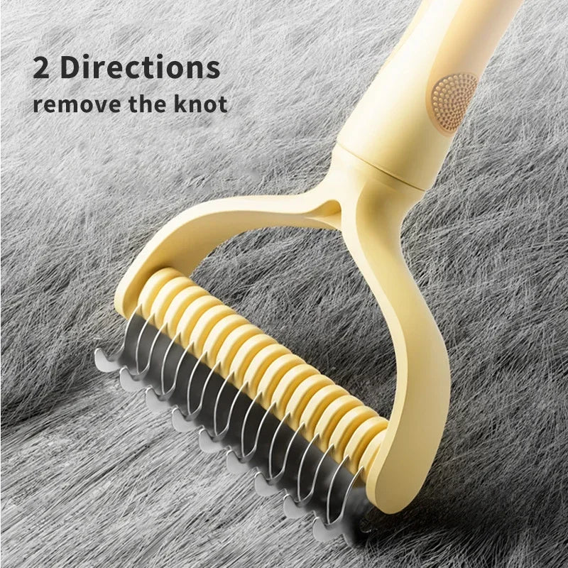 Hign-concerned Cat Fur Knot Cutter Double-Sided Deshedding Brush