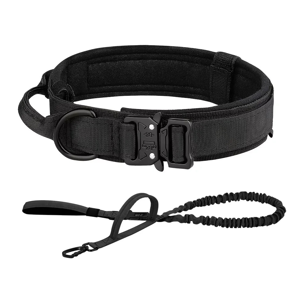Adjustable Tactical Dog Training Collar And Leash Set Control Handle