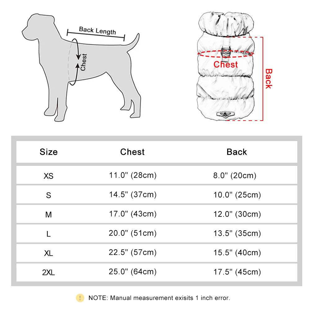Didog Soft Warm Padded Dog Coat Winter Jacket For Dogs