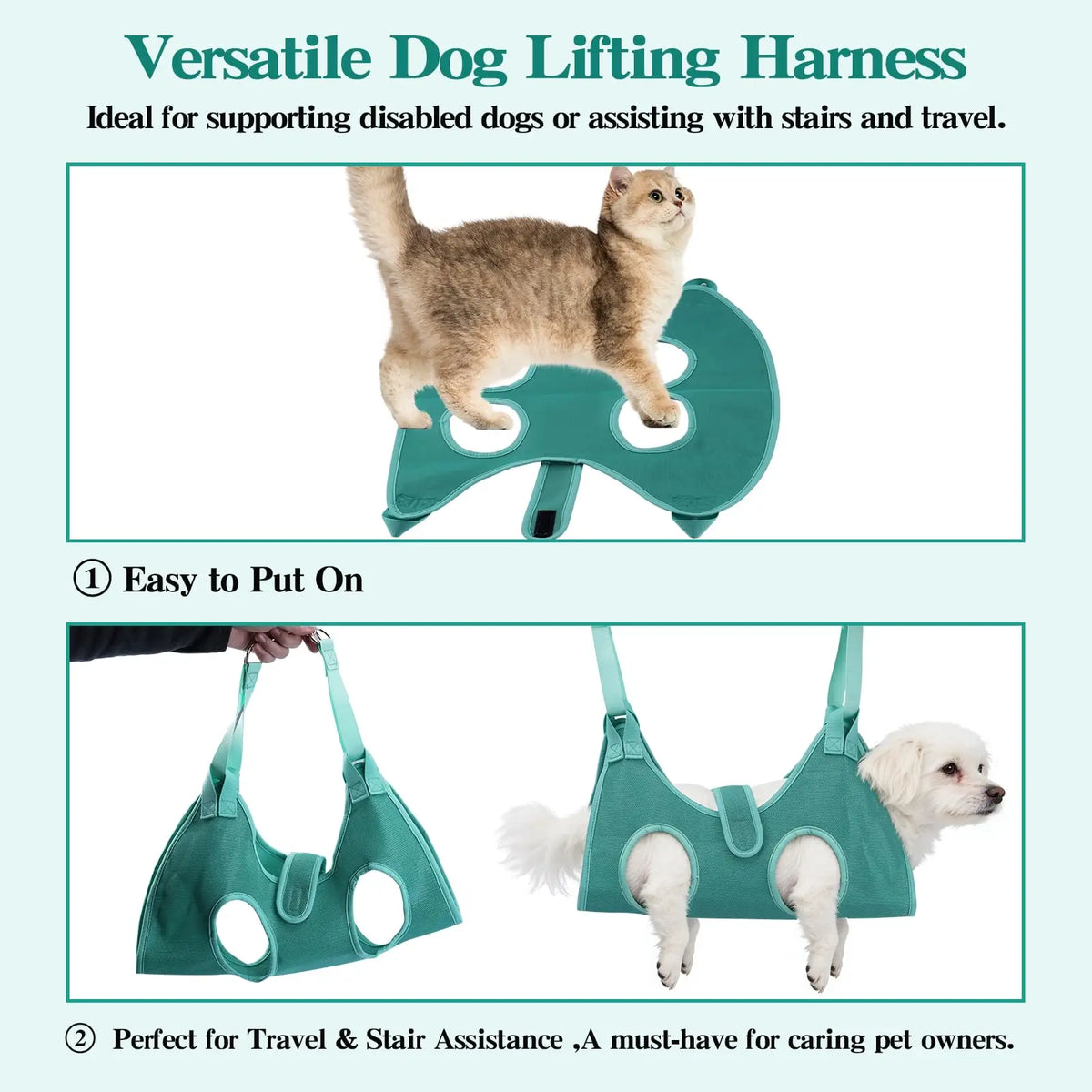 Bitbat Dog Grooming Hammock for Small Dogs & Cats, Pet Nail Sling Harness | Dog hanging harness for nail trimming. Soft support, dual straps. Includes 767C clippers + file. For small pets.