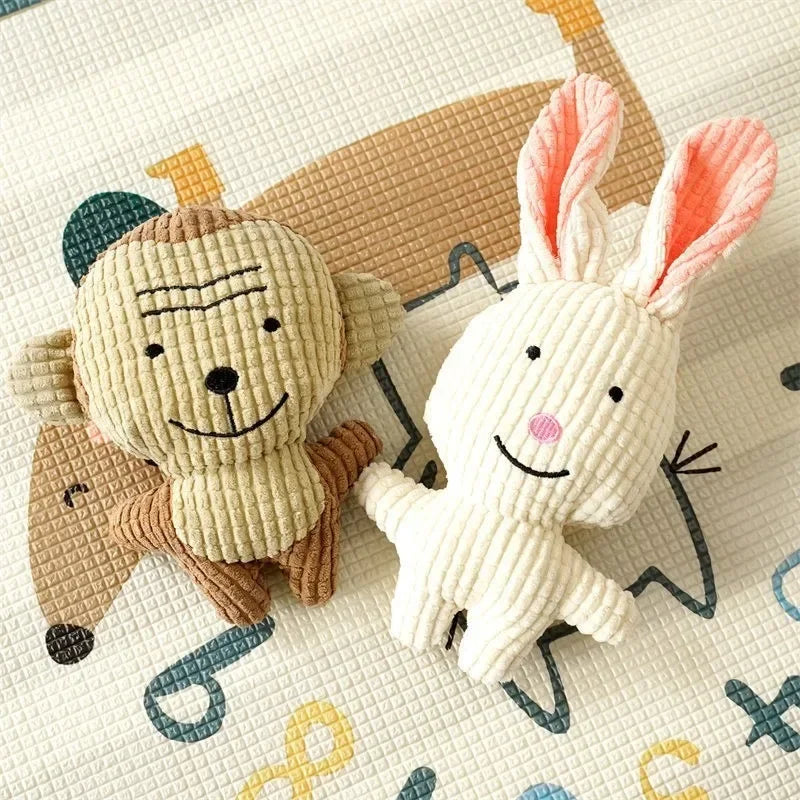 Hign-concerned UltraSoft Plush Squeak Toys Cow Rabbit Dog Chew Whistle