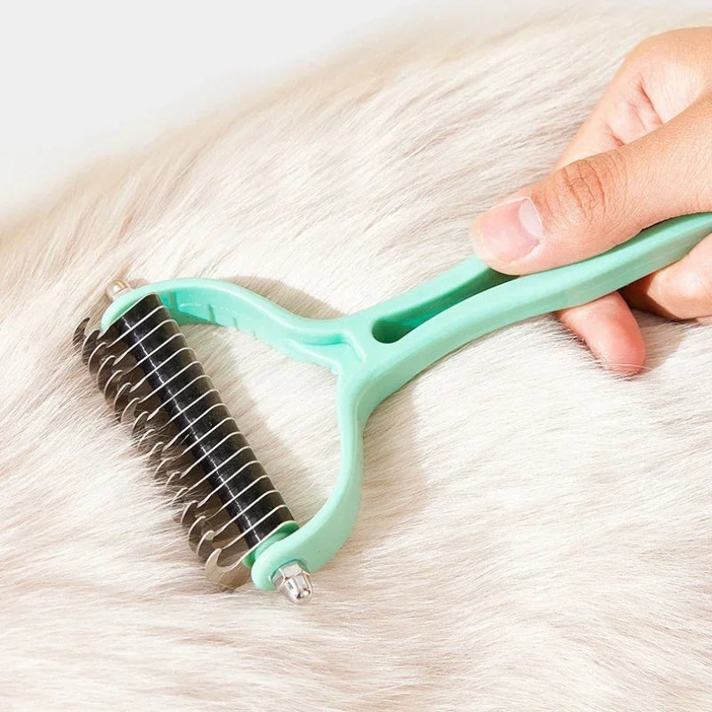 Hign-concerned Cat Fur Knot Cutter Double-Sided Deshedding Brush