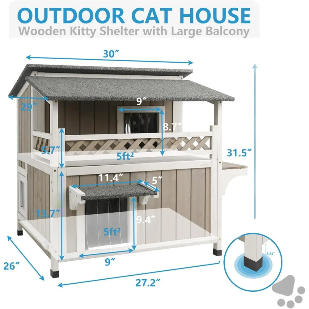 feral cat shelter outdoor weatherproof houses for cats two story wooden cat house outside feral cat house with balcony waterproo