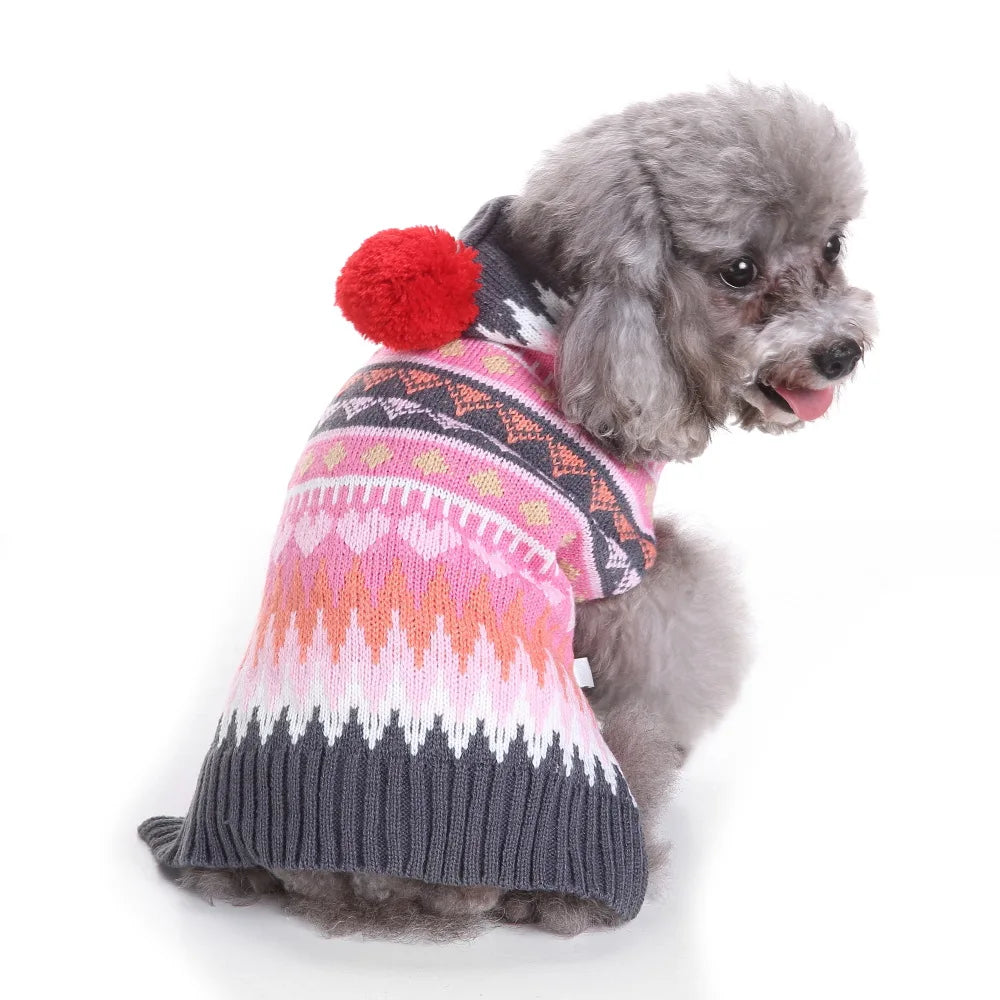 Dog Stripes Sweaters Winter Knitting Pet Sweater for Medium Large Dogs Christmas Elk Dog Clothes Labrador Pullovers Costume