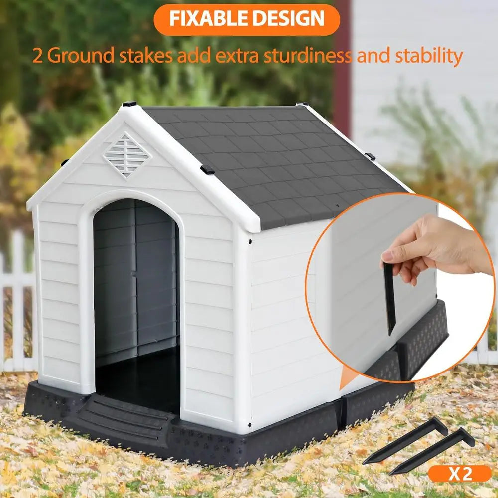 Weatherproof Insulated Dog Kennel With Air Vents Indoor Outdoor