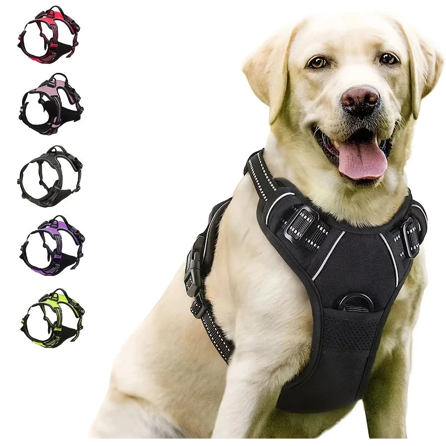 No Pull Dog Harness Front Clip Reflective Heavy Duty Handle