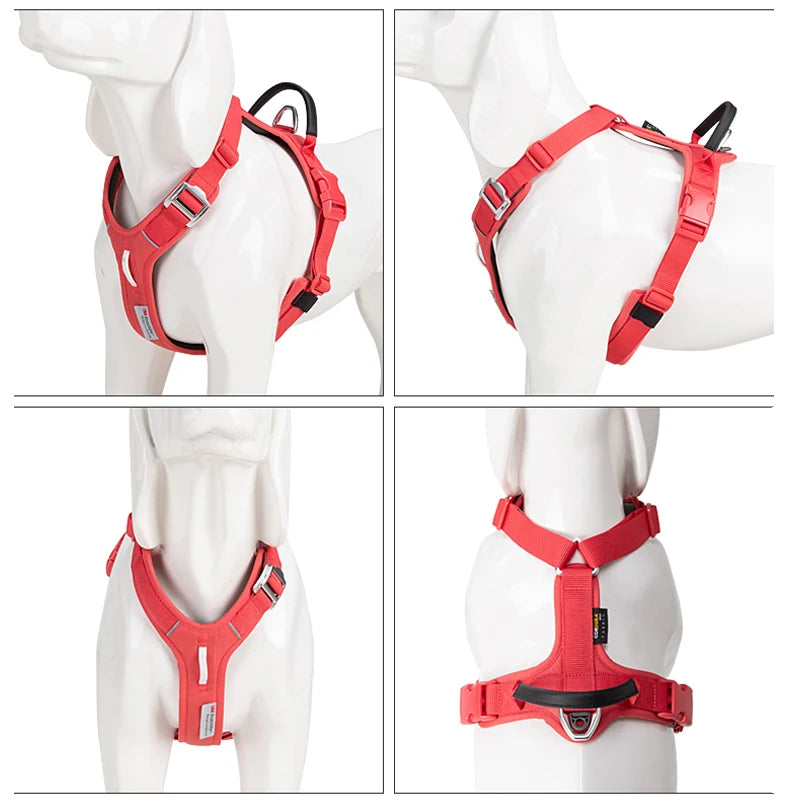 Adjustable No Pull Reflective Nylon Dog Harness Comfortable