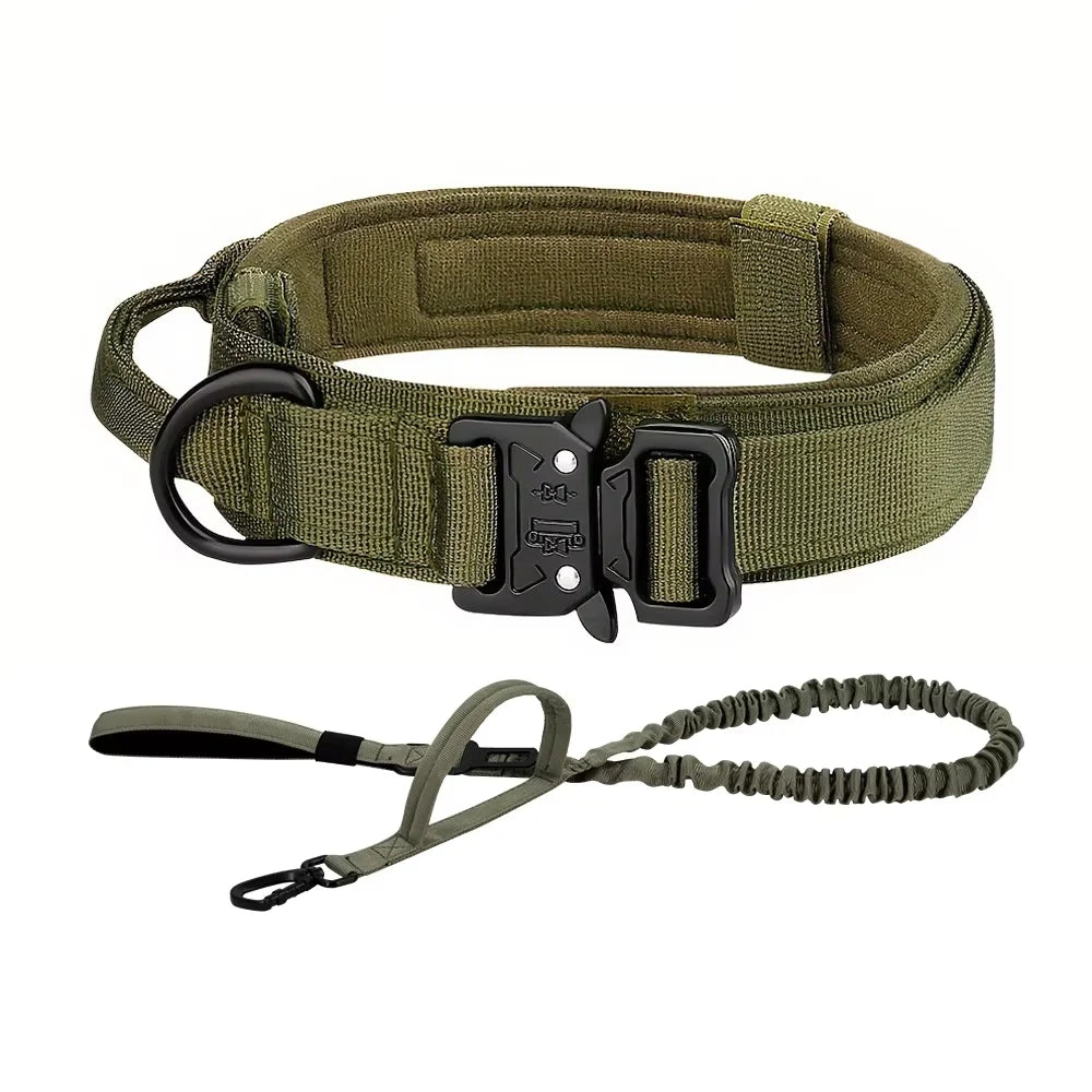 Adjustable Tactical Dog Training Collar And Leash Set Control Handle
