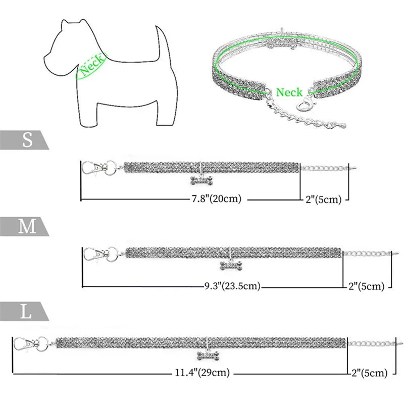 Bling Rhinestone Dog Collar Crystal For All Dogs And Pets