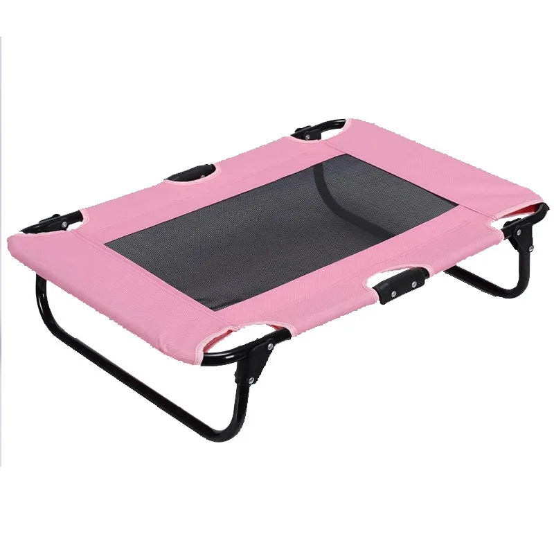 Collapsible Raised Pet Camping Bed Breathable Ventilated Mesh Surface Removable Waterproof Oxford Cloth Foldable Metal Bracket Anti-moisture Elevated Dog Bed Summer Heat Relief Rest Bed For Large Medium Dogs pet bed