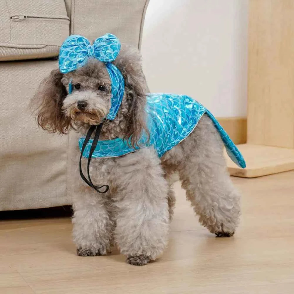 Hobbaggo Personalized Mermaid Dog Costume Funny Cosplay Party Pet Clothing
