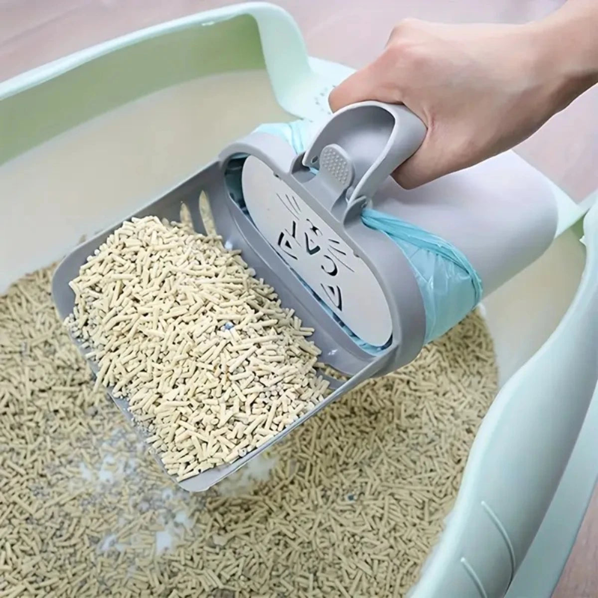 Cat Litter Scoop, Waste Bag Holder, Plastic Litter Box Cleaner, All Cat Breeds