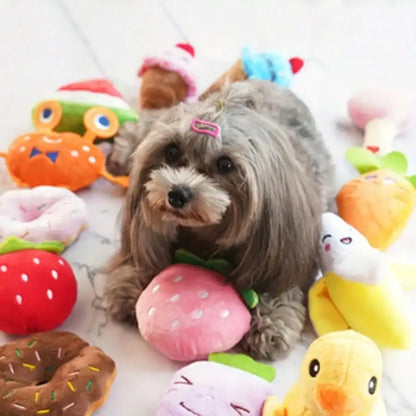 Squeaky Plush Dog Toy Set Multi Pack Various Designs