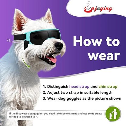 Dog Sunglasses Small Breed Dog Goggles for Small Dogs Windproof Anti-UV Glasses for Dogs Outdoor Eye Protection