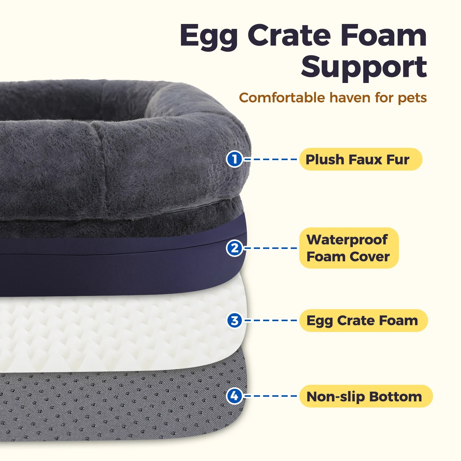 PAWZ Road Foldable Dog Bed Plush Sofa for Dogs Washable