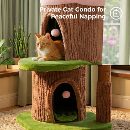 PAWZ Road Cat Tree Tower With Four Condos Luxury Indoor