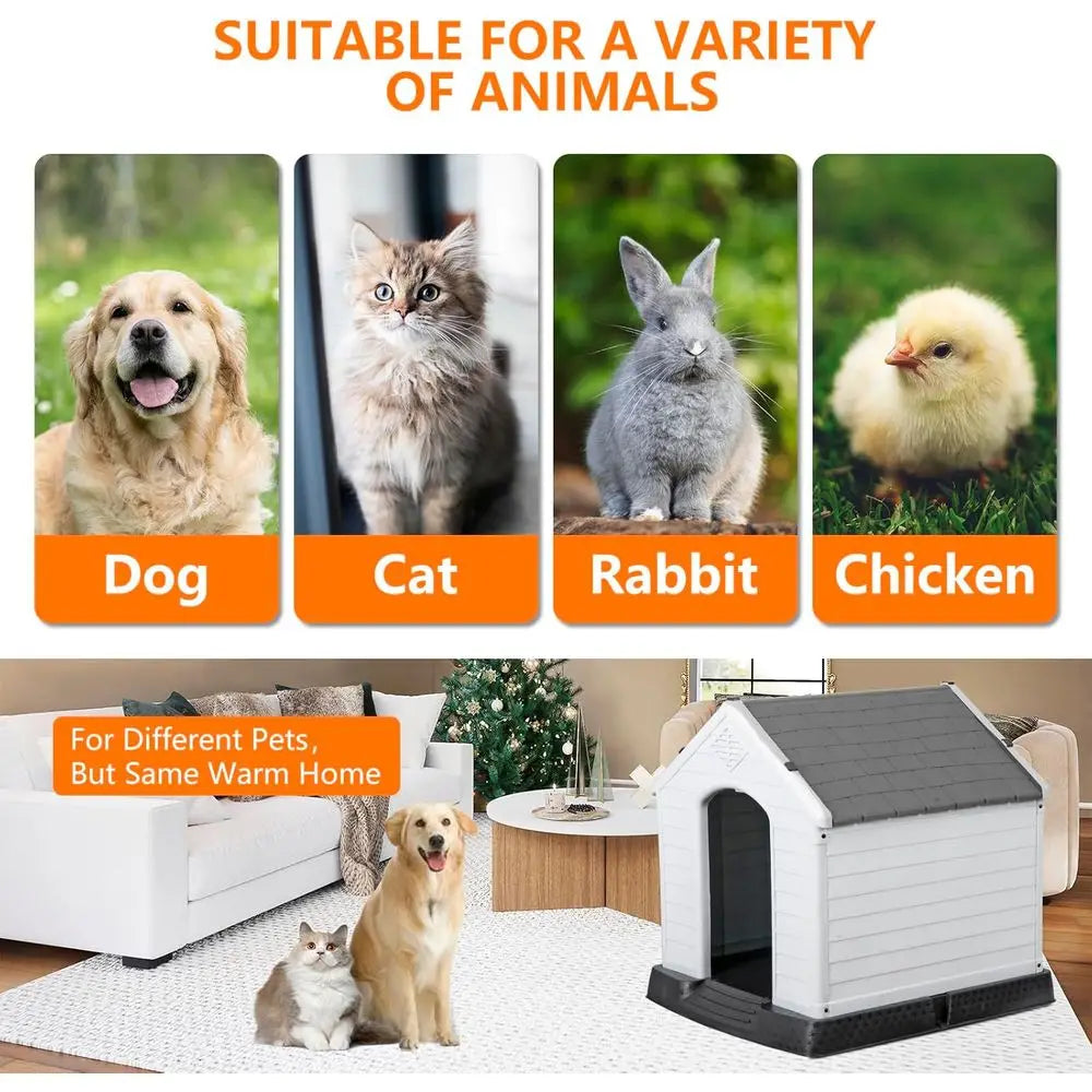 Weatherproof Insulated Dog Kennel With Air Vents Indoor Outdoor