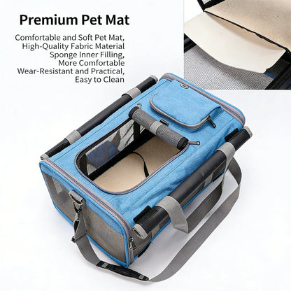 Portable Expandable Pet Travel Bag Soft Sided Breathable Carrier Crossbody