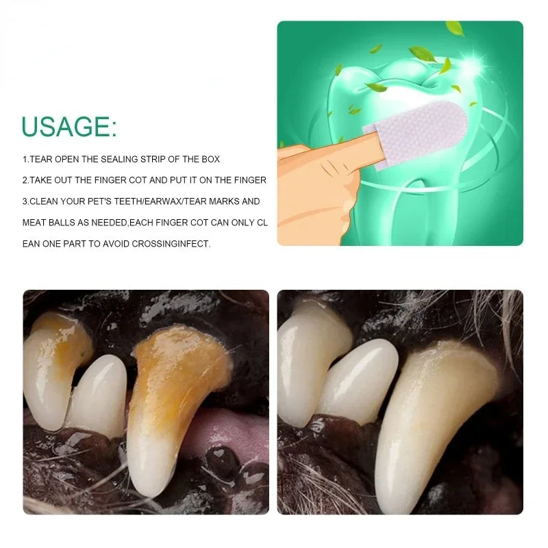 Hign-concerned Professional-Grade DogsAndCats Toothbrushes Kit For Pet Oral Care Wipes