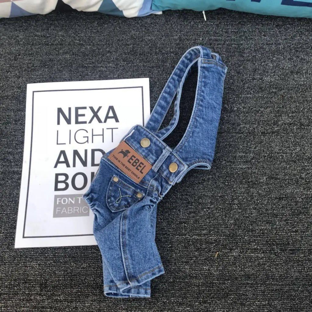 Denim Dog Overalls For Small Pets Puppy Cowboy Costume