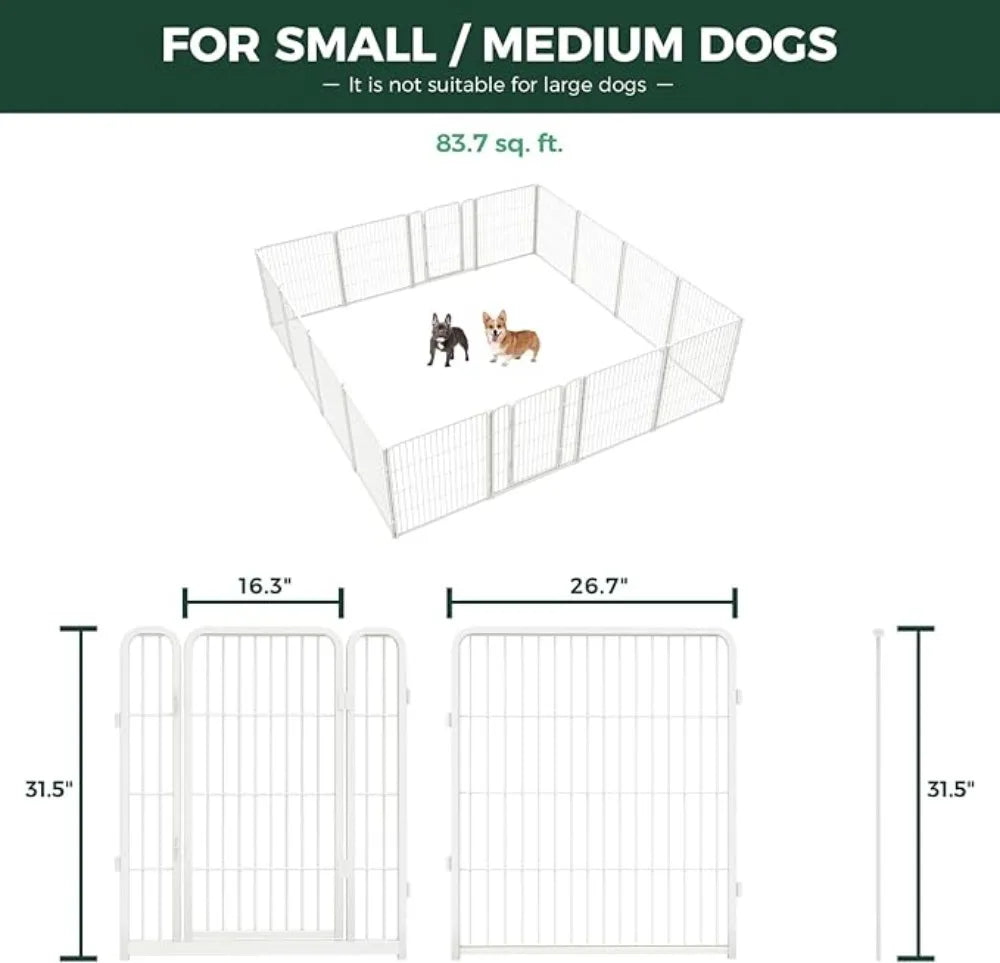Homeplus Dog Playpen for Indoor Use - Stress-Free and Safe Play, Heavy Duty 32 Inch 16 Panels Dog Pen for Small and Medium Dogs