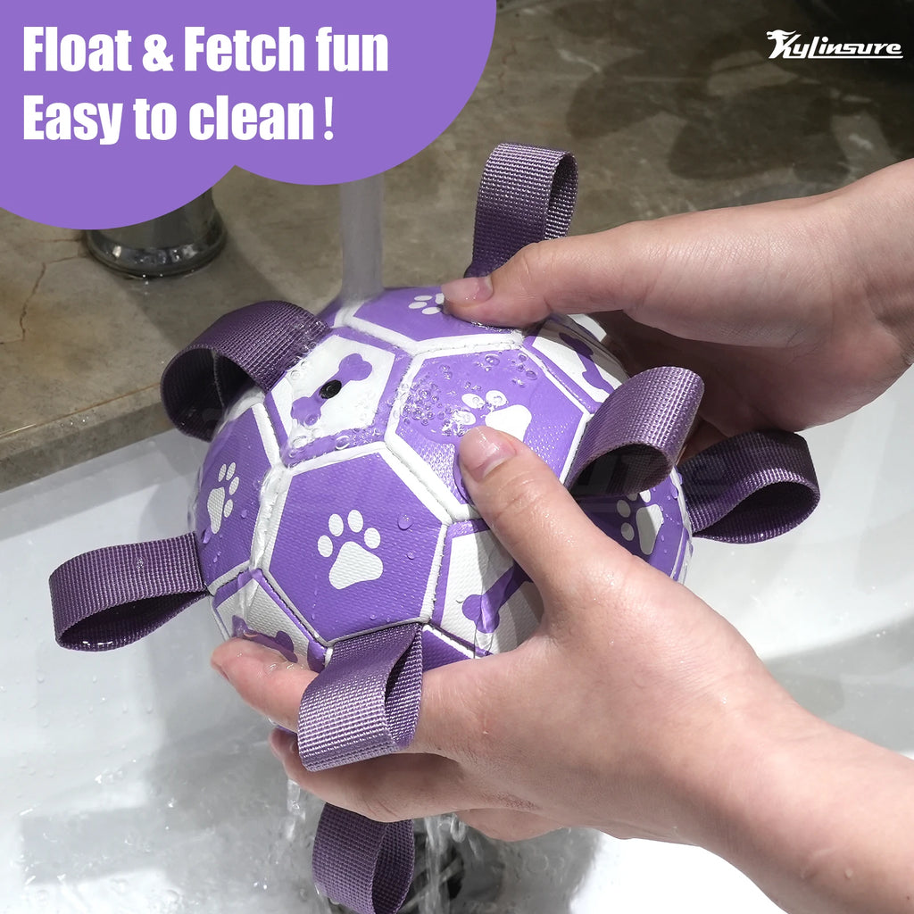 Dog Soccer Ball Tug Toy for Interactive Play and Training