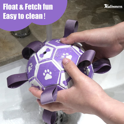 Dog Soccer Ball Tug Toy for Interactive Play and Training