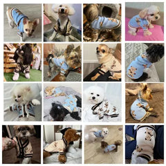 DOGGYZSTYLE Luxury Striped Cotton Cardigan Sweater For Dogs And Cats