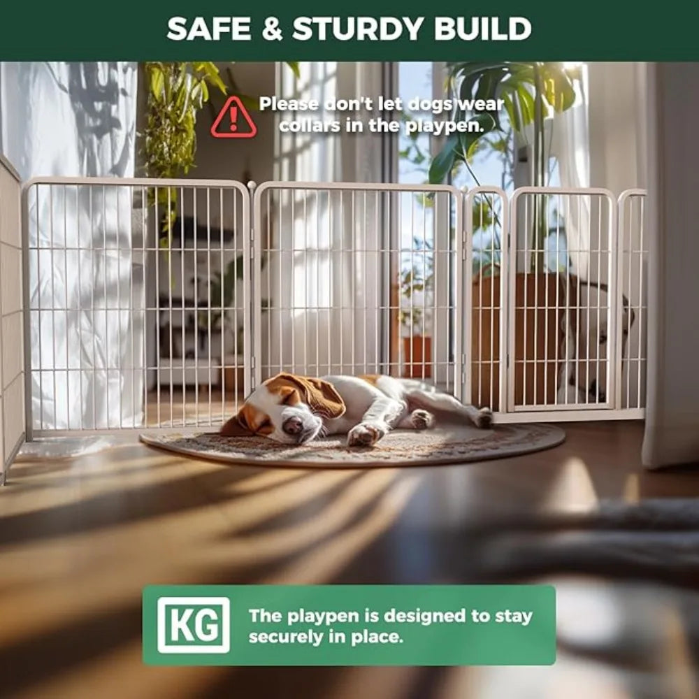 Homeplus Dog Playpen for Indoor Use - Stress-Free and Safe Play, Heavy Duty 32 Inch 16 Panels Dog Pen for Small and Medium Dogs