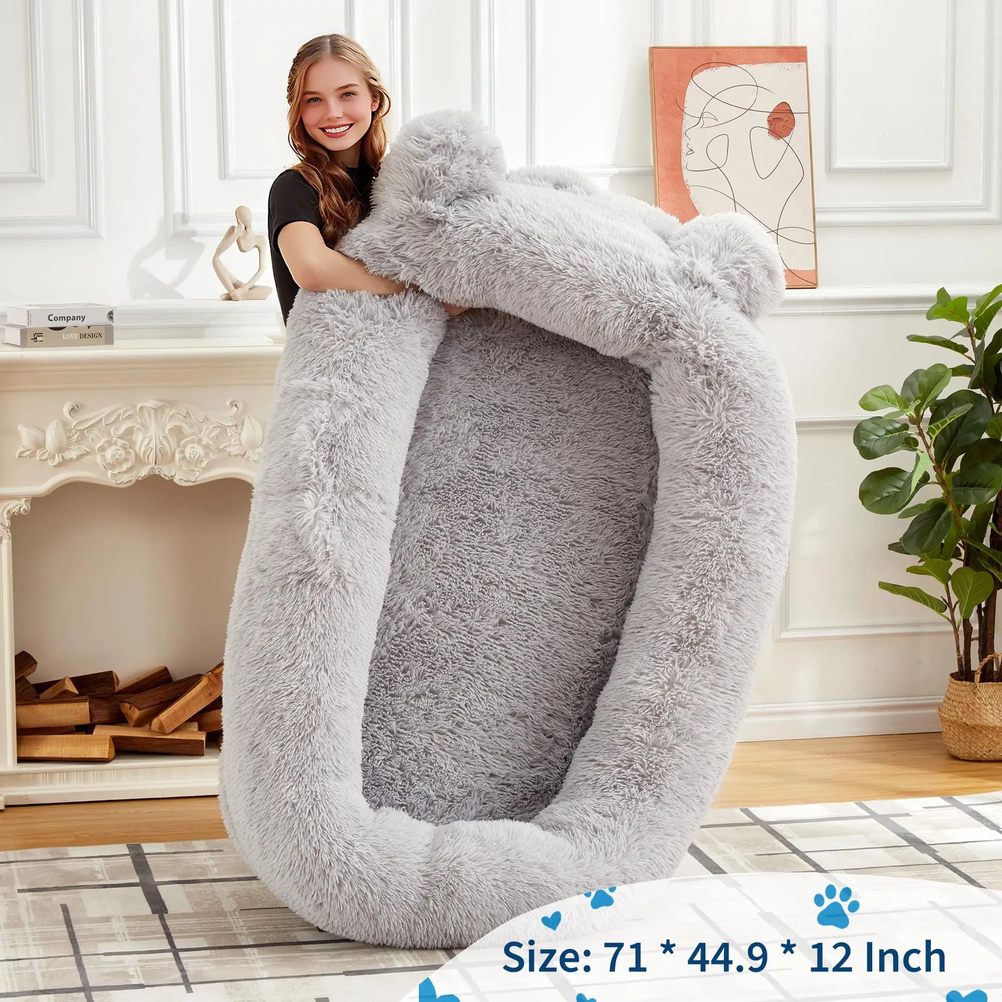 HiMISSCN Dog Bed for Adults and Pets With Removable Cover