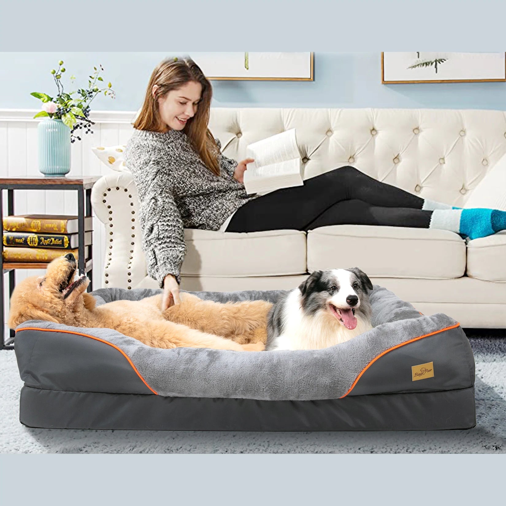 BINGOPAW Dog Bed Soft Comfortable Anti Allergy Fleece Waterproof