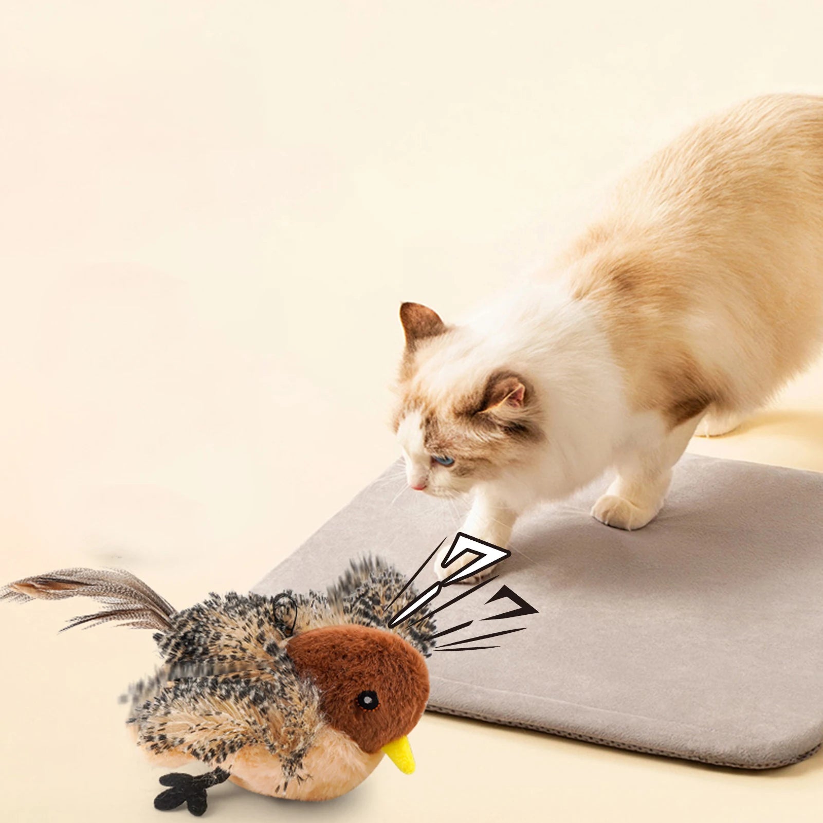 Remote Control Chirping Bird Toy For Kitten Interactive Cat Companion