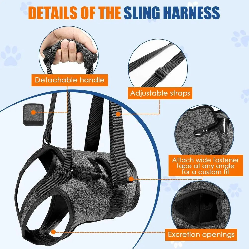 OVOZI Dog Adjustable Sling Harness For Hind Leg Rehab