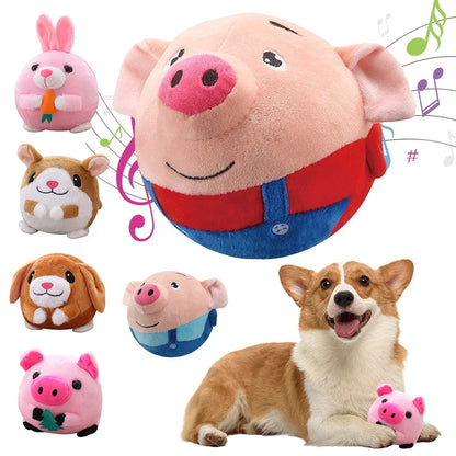APWIKOGER Plush Automatic Bouncing Interactive Dog Toy Self Moving Squeaky