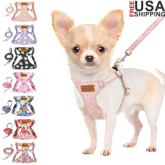 Pet Harmony No Pull Adjustable Floral Pattern Dog Harness