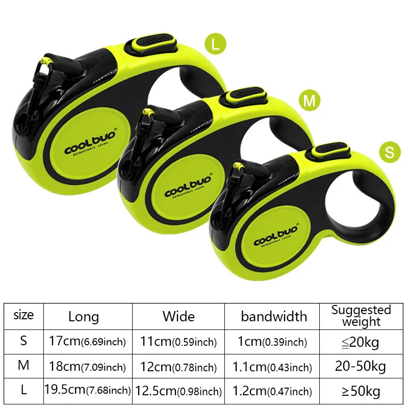 NONECN Portable Automatic Retractable Dog Leash Nylon