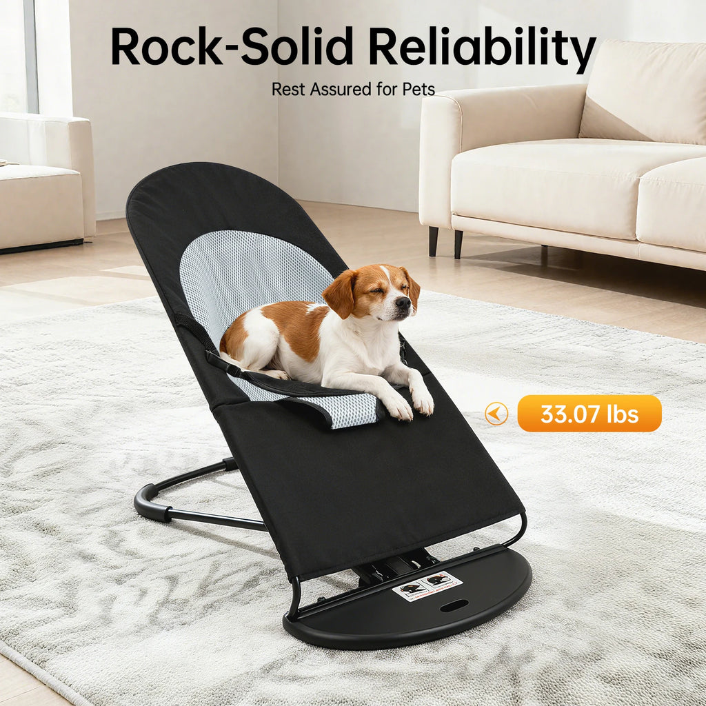 Foldable Pet Rocker Bed With Adjustable Height Stainless Steel Bracket
