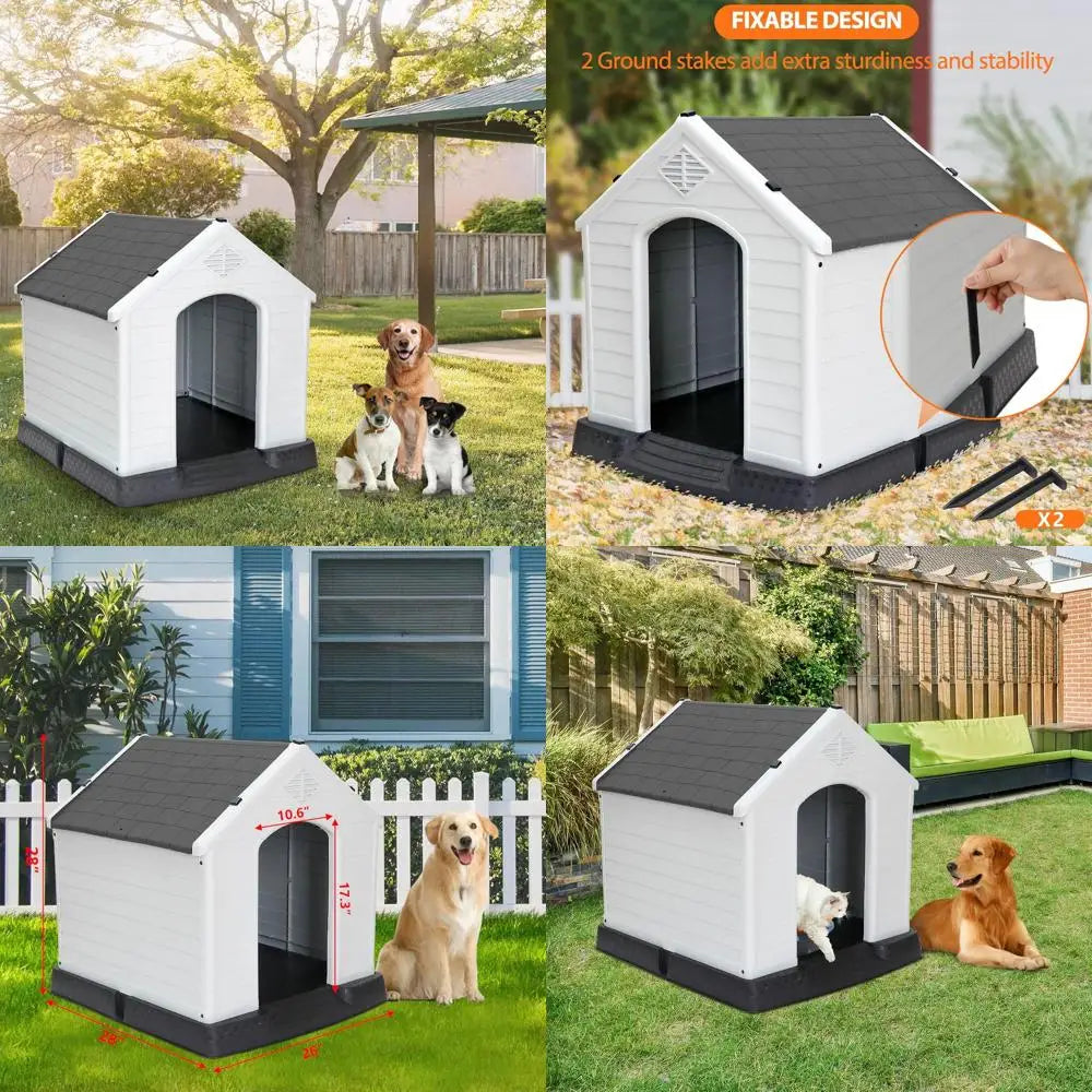 Weatherproof Insulated Dog Kennel With Air Vents Indoor Outdoor