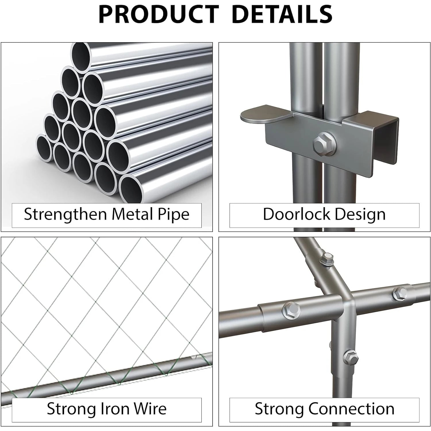 HiMISS Metal Chicken Coop With Waterproof UV Cover For Outdoors