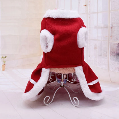 Christmas Dog Dresses For Small Dogs Autumn Winter Pet Dog Bow Tie Skirt Xmas Fancy Princess Puppy Dress Dog Costume